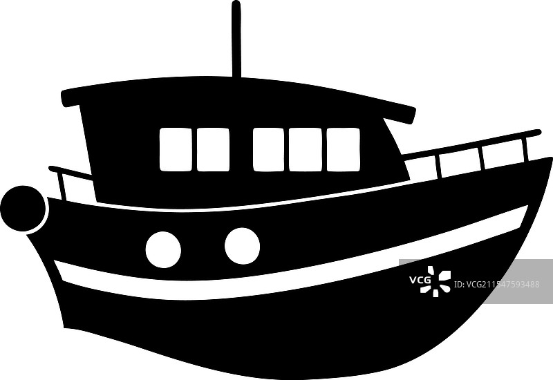 简约风格的坚韧救生艇剪影设计图片素材