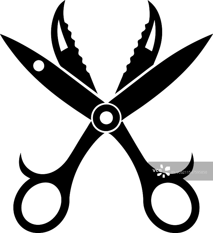 黑白剪刀剪影设计图片素材