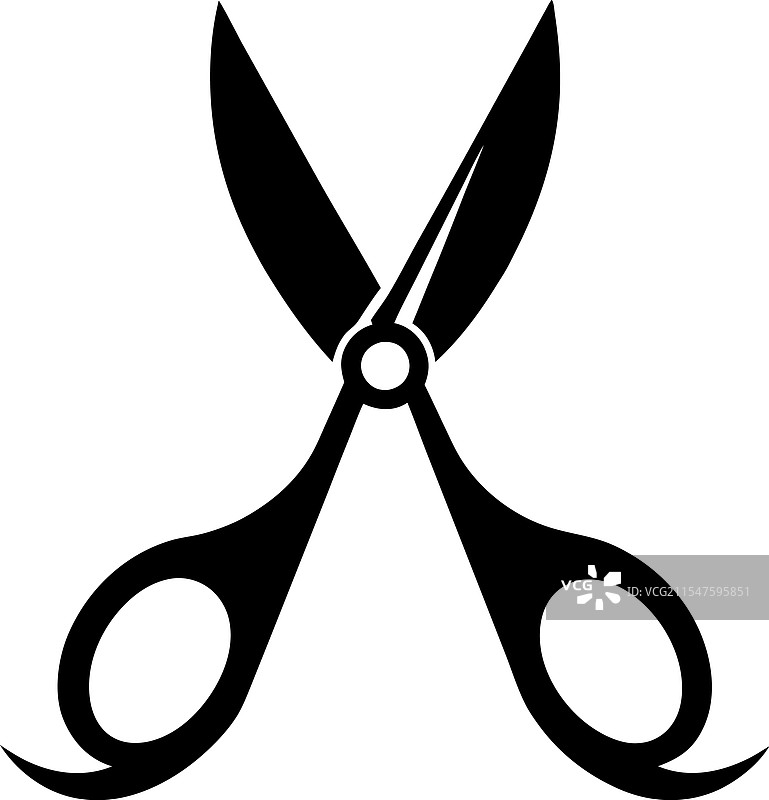 黑白剪刀剪影设计图片素材