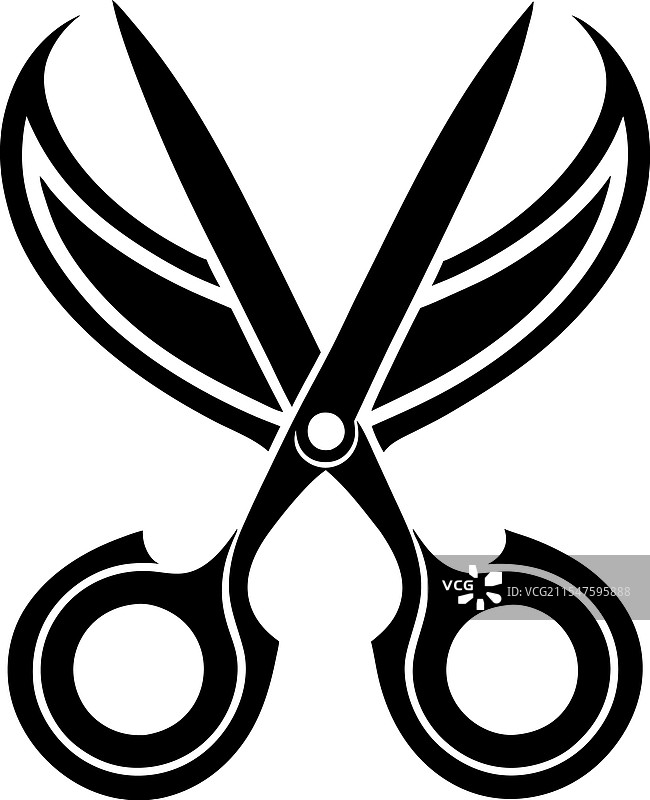 黑白剪刀剪影设计图片素材