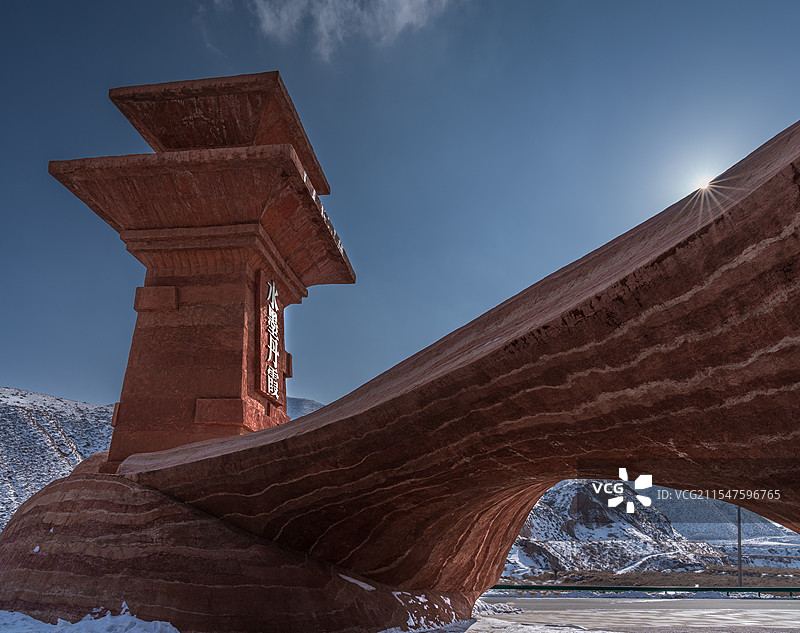 兰州水墨丹霞入口图片素材