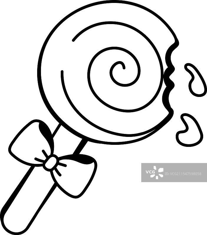 手绘的漩涡棒棒糖图标图片素材