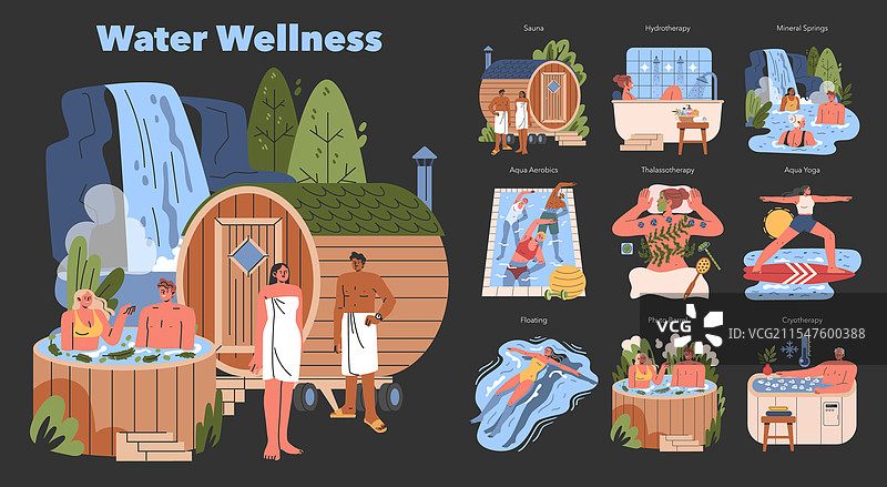 水疗健康平面图图片素材