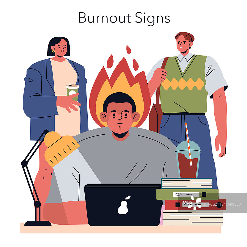倦怠症状平面图图片素材