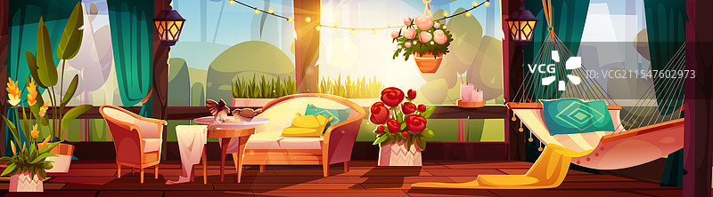 夏季露台室内家具图片素材