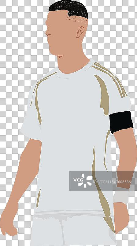 克里斯蒂亚诺·罗纳尔多的平面线条艺术轮廓图片素材