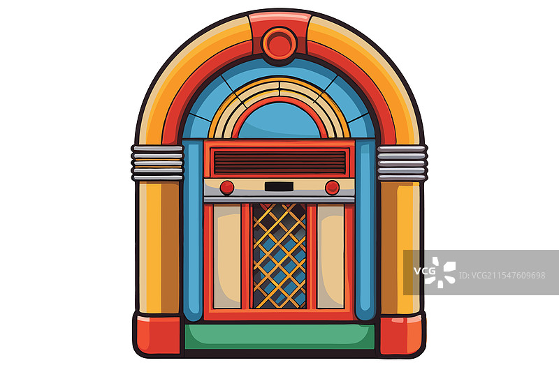 充满活力的复古音乐点唱机艺术作品图片素材