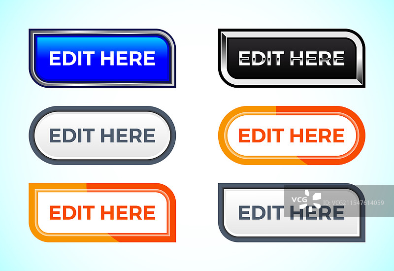 编辑这里按钮的不同形状集合图片素材