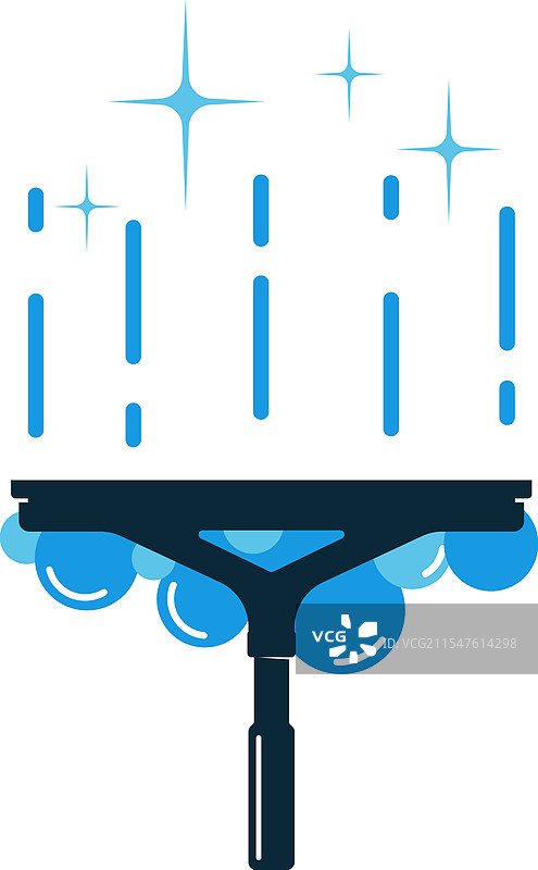 窗户清洁器刮刀和清洁剂残留物图片素材