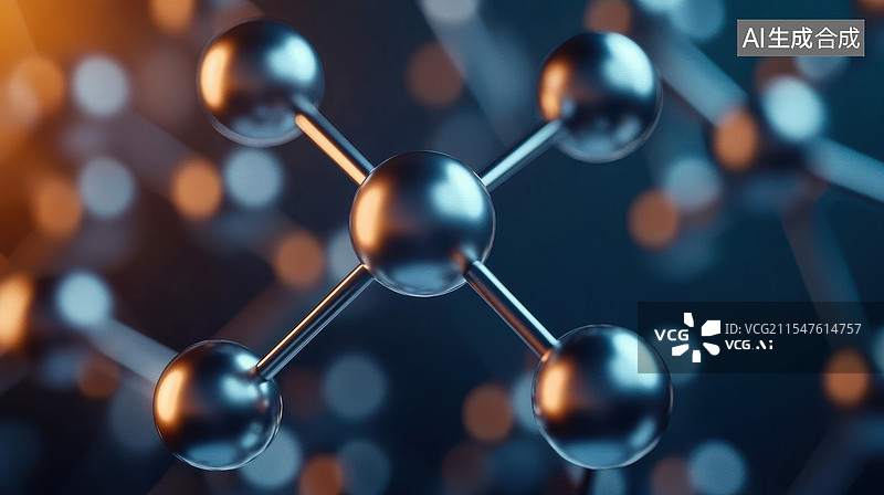 【AI数字艺术】分子或原子结构图片素材