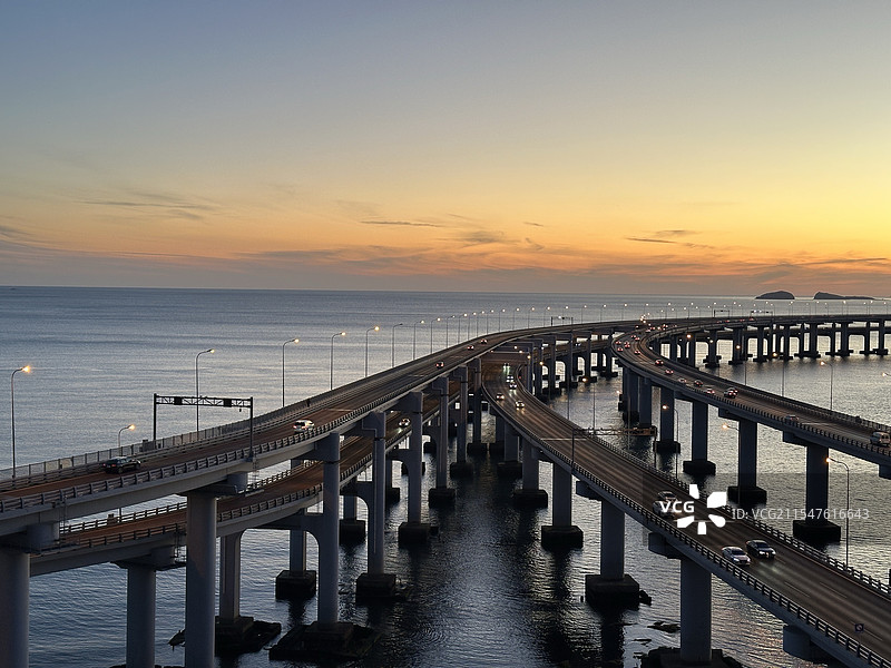 星海湾大桥正面视角图片素材