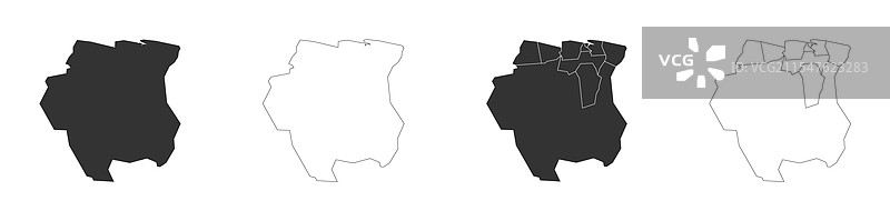 苏里南行政区划政治地图图片素材