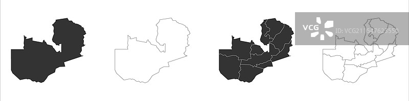 赞比亚行政区划政治地图图片素材