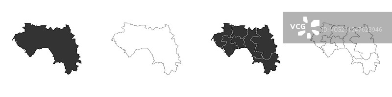 几内亚行政区划政治地图图片素材