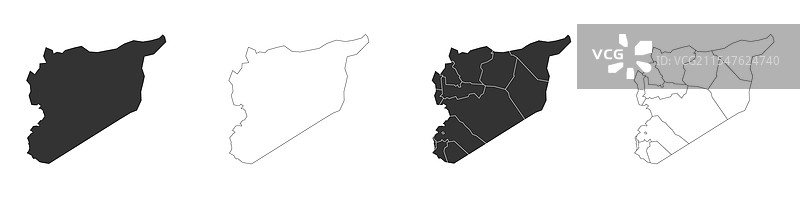 叙利亚行政区划政治地图图片素材