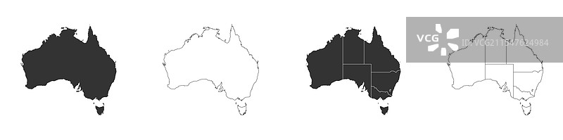 澳大利亚行政区划政治地图图片素材