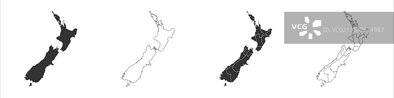 新西兰行政区划政治地图图片素材