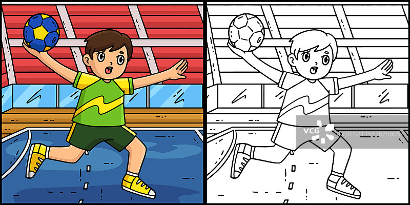 手球运动员正在进行跳投图片素材