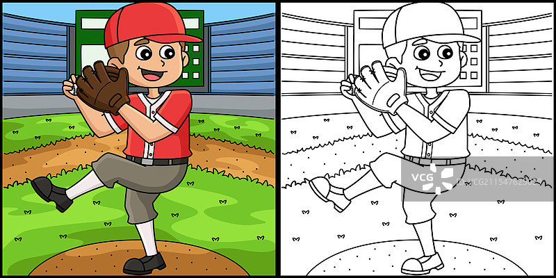 棒球投手涂色页图片素材