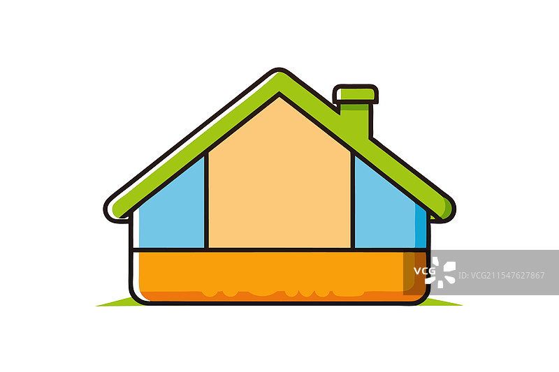 明亮独特的房屋图标，具有表现力图片素材