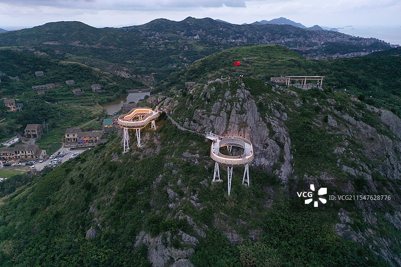 温岭石塘航拍图片素材