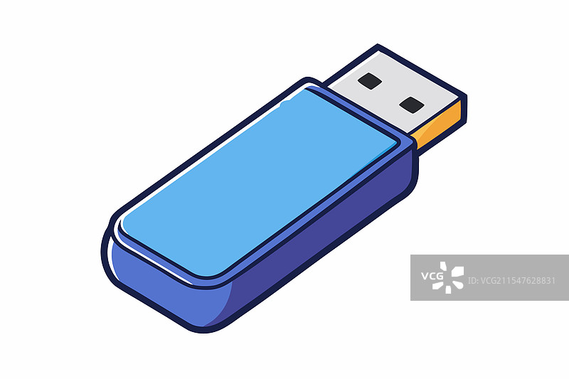 可爱多彩的USB驱动器图标，色调鲜艳图片素材