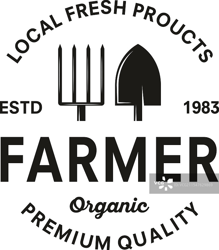 农贸市场复古标志模板 农场徽章图片素材