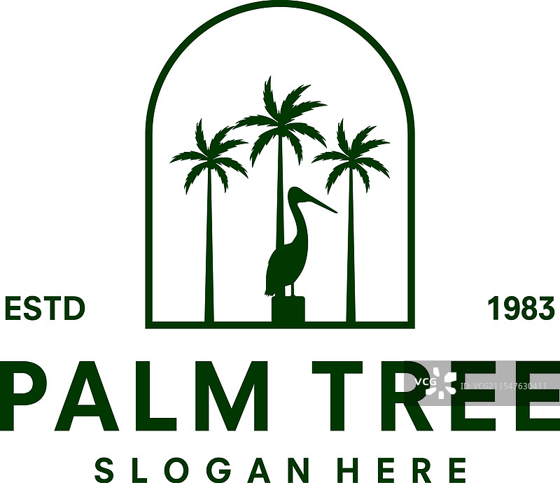 复古风格的棕榈树标志模板图片素材