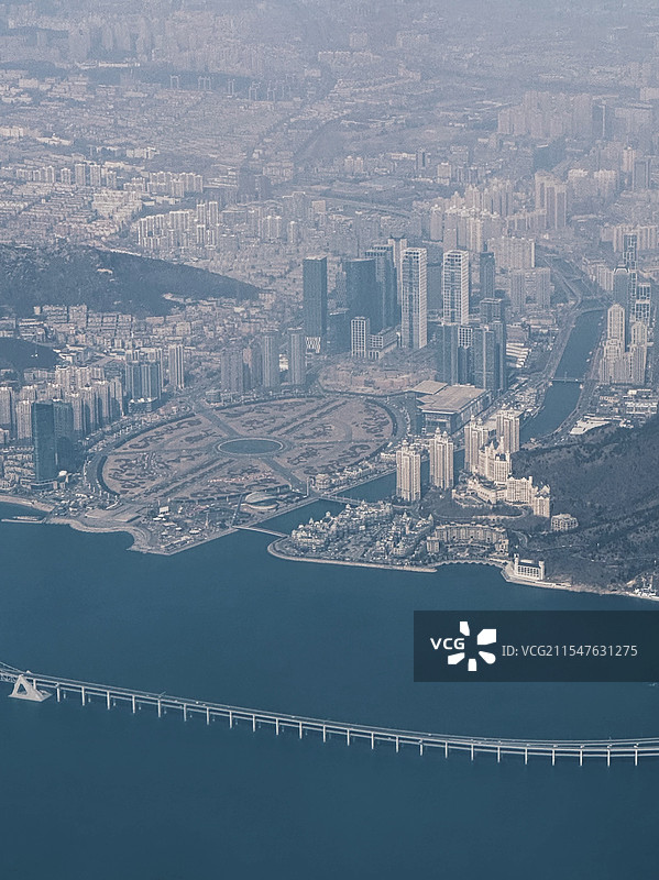 大连星海广场特高空视角图片素材