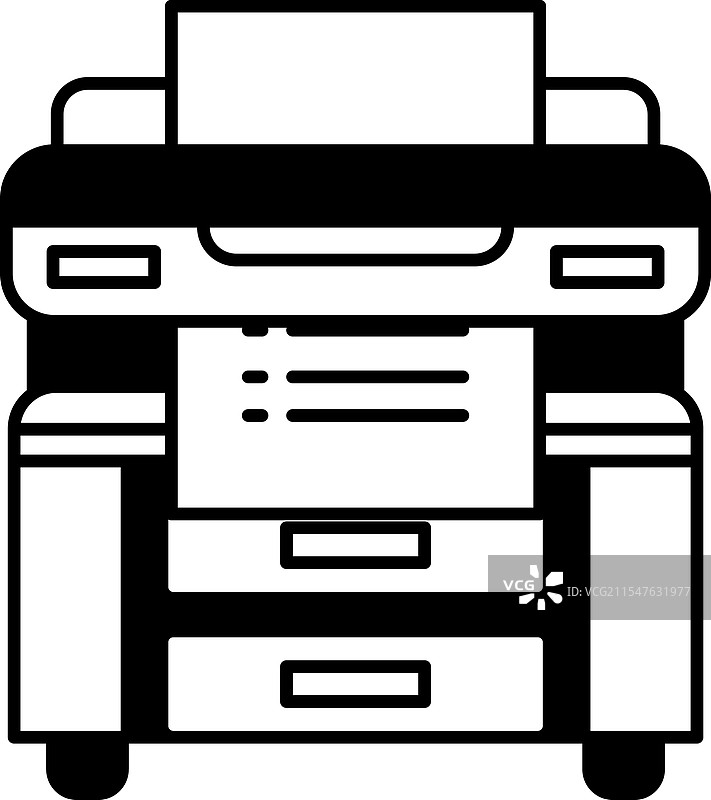 一幅黑白色的打印机图像图片素材