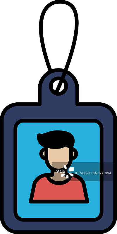 一张带有男人照片的蓝色标签图片素材