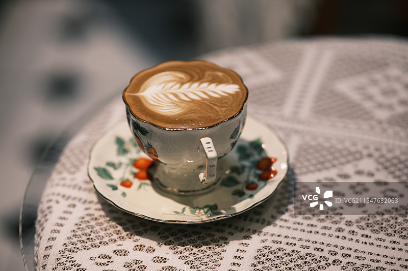 静物拿铁咖啡图片素材