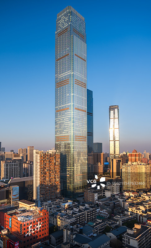 长沙市中心CBD城市天际线图片素材