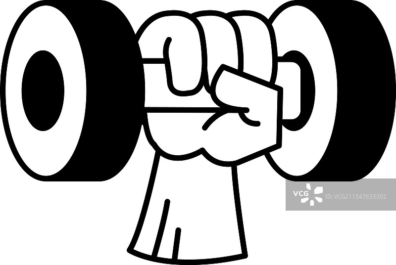 一幅黑白画，描绘了一只手握着一个图片素材