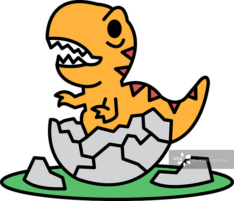 一幅恐龙张嘴的卡通画图片素材