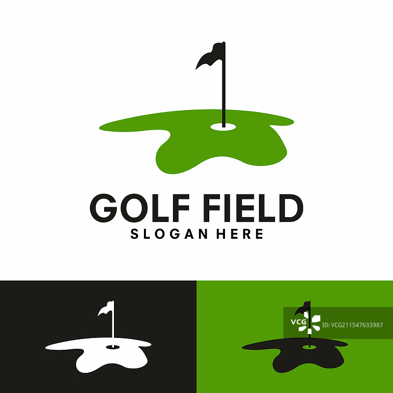 高尔夫球场标志设计概念，高尔夫旗帜与图片素材