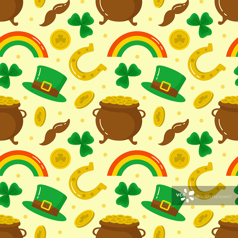 圣帕特里克节无缝图案设计图片素材