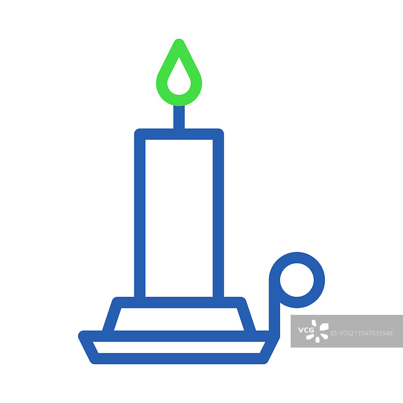 蜡烛带烛芯和烛台的简单图标图片素材