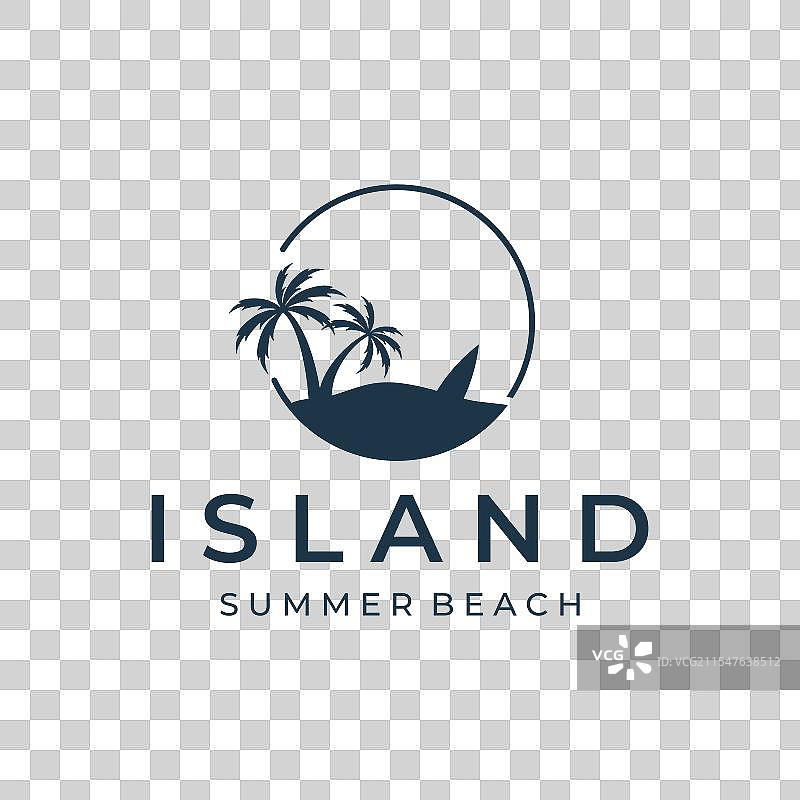 海滩夏季假期创意标志模板图片素材