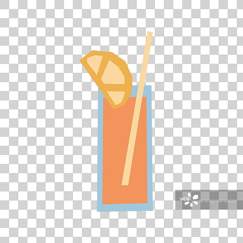 带吸管和柠檬片的鸡尾酒杯图片素材