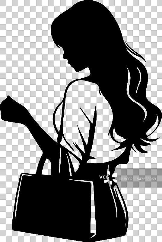 时尚女性剪影艺术图片素材