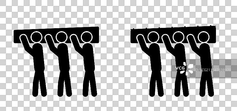 灵柩抬者或灵柩抬者的葬礼哀悼图片素材