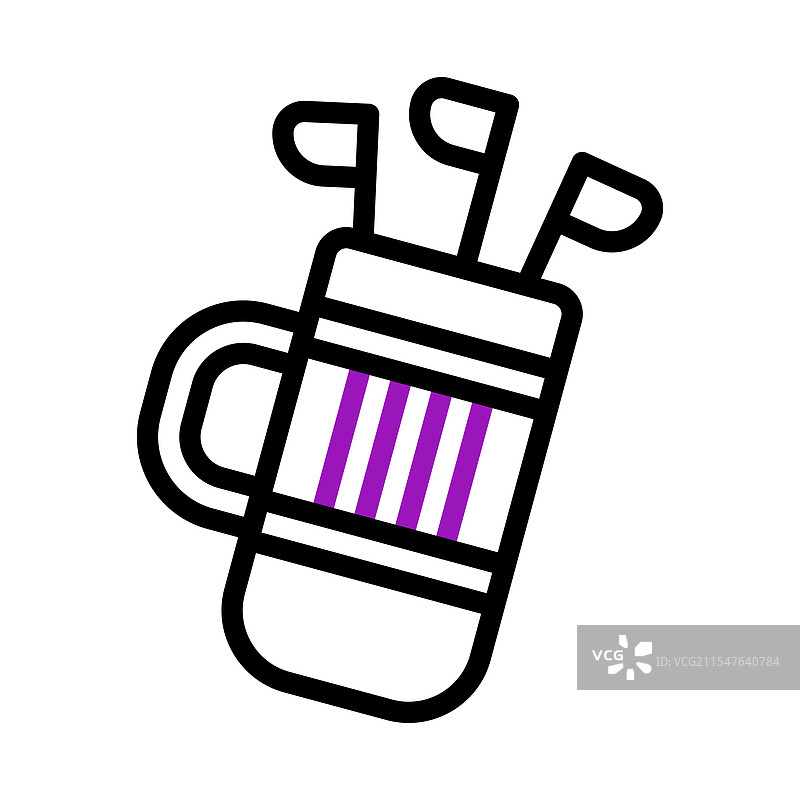 高尔夫球包图标，高尔夫设备概念图片素材