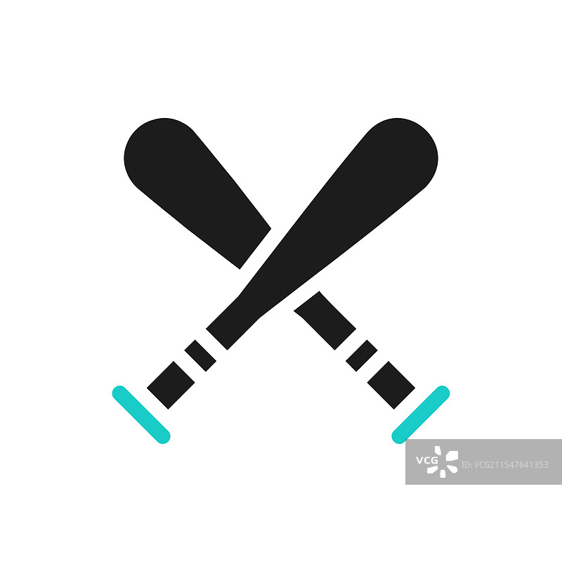 交叉的棒球棒，运动的概念图片素材