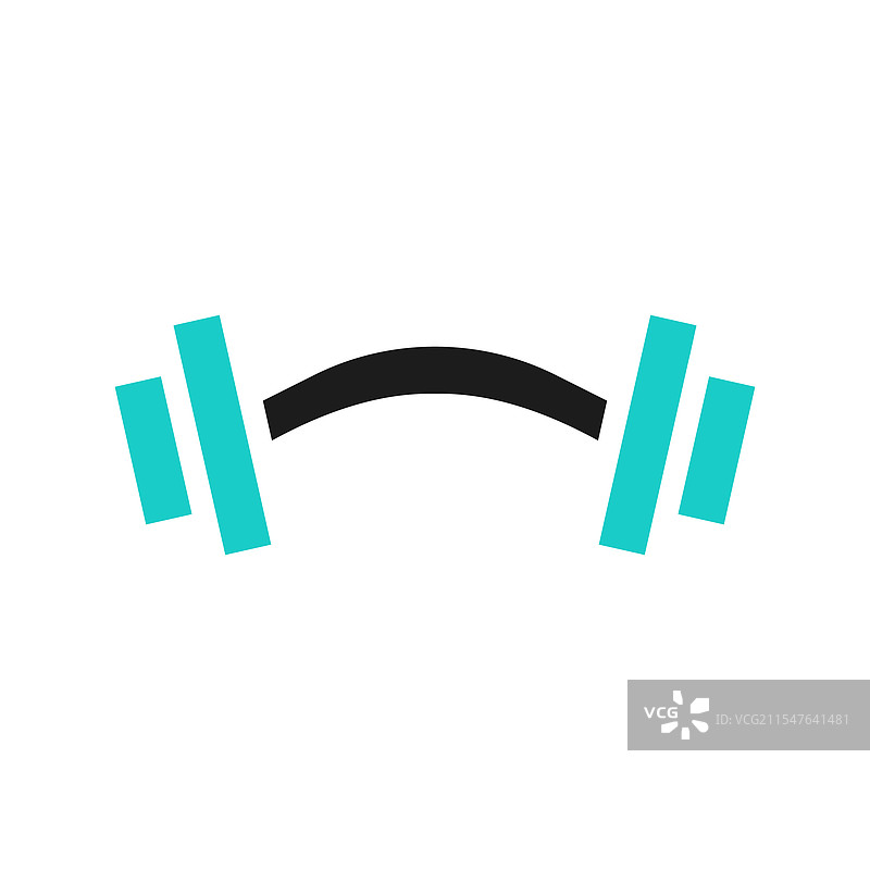 现代哑铃健身力量标志概念图片素材