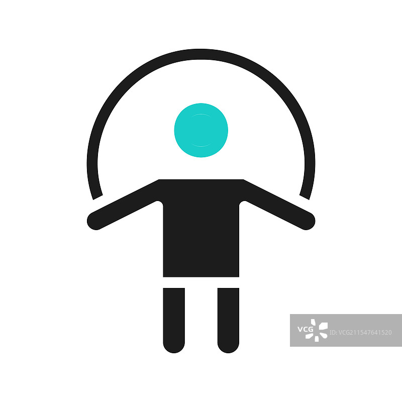 跳绳的简单图标，表现一个孩子图片素材