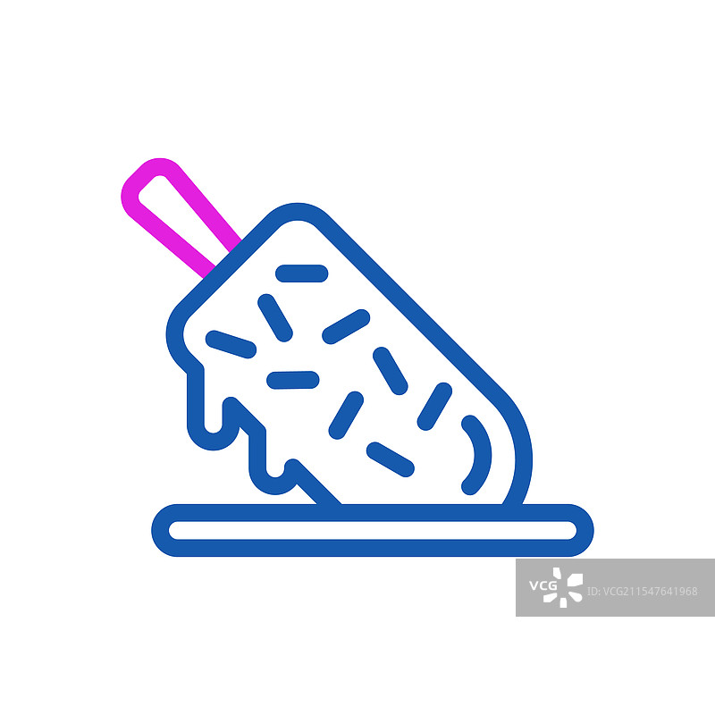 融化的冰淇淋冰棒图标，甜美的夏日美食图片素材