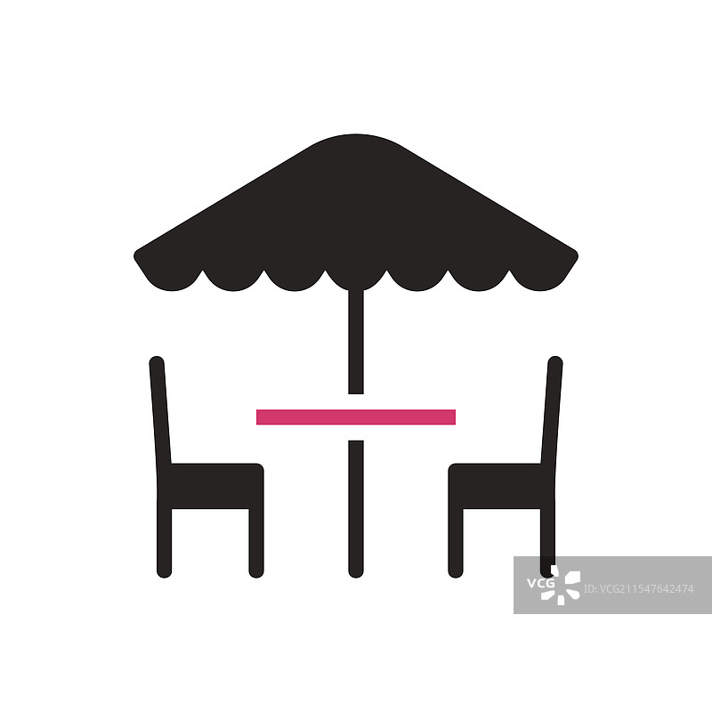 户外咖啡馆的桌椅在伞下图片素材