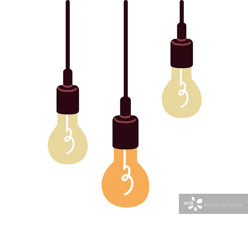 悬挂在电线上灯泡图片素材