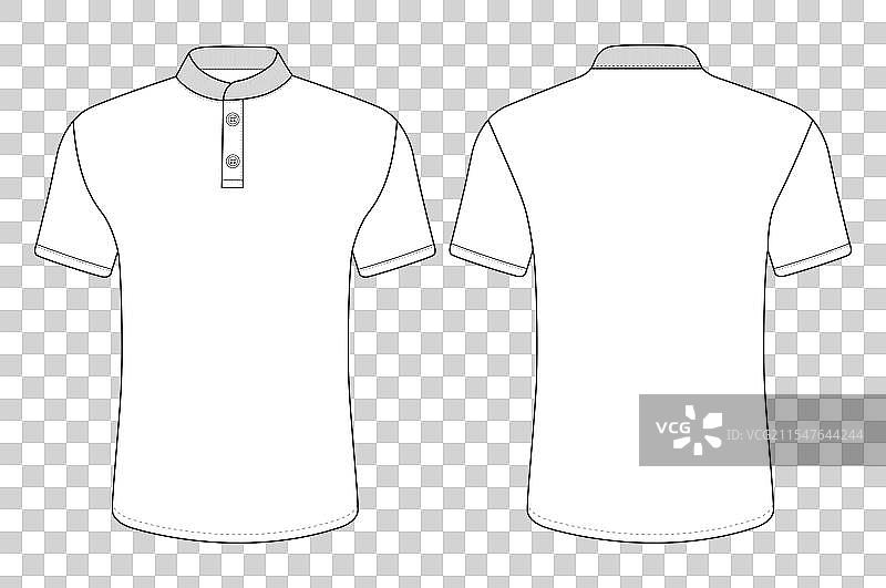 男士亨利领拉格兰短袖T恤图片素材